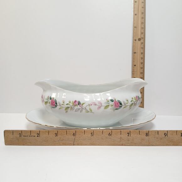 Gravy Boat wAttached Underplate Regency Rose #2345 by Creative Replacement China - Picture 8 of 8